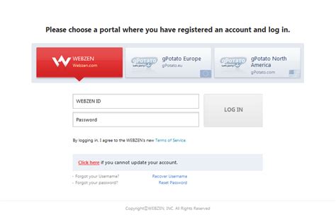 webzen login|WEBZEN .